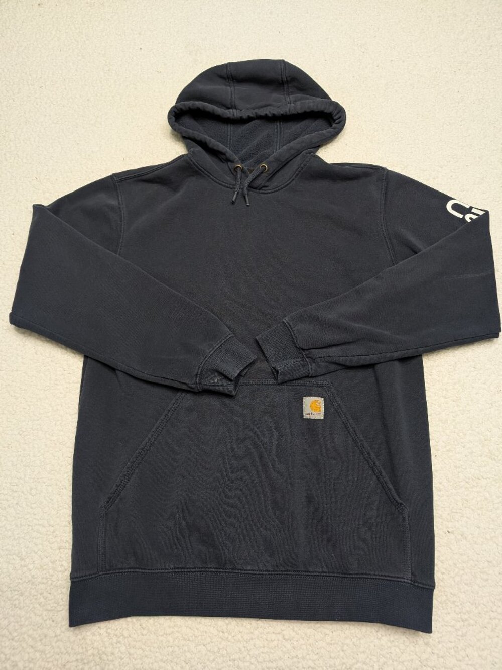 Carhartt Loose Fit Hoodie Medium Gray Workwear Sweatshirt